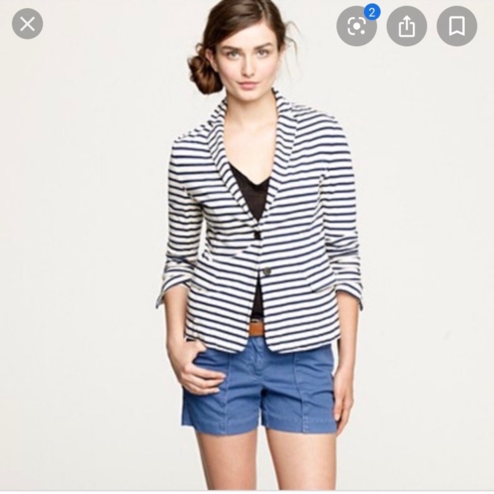 J. Crew Navy and White Striped Blazer size Small